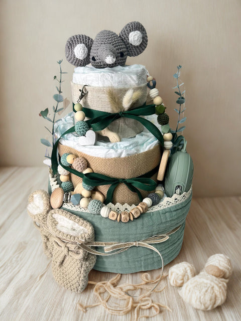 XXL Windeltorte Elefant Grün