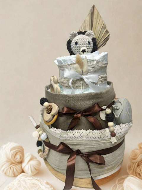 Windeltorte XXL Löwe mit Babydecke - Small Lights Shop