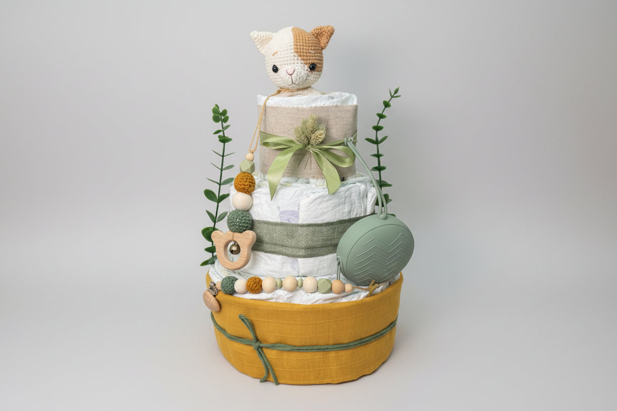 Windeltorte Katze – Nachhaltig & Handgemacht