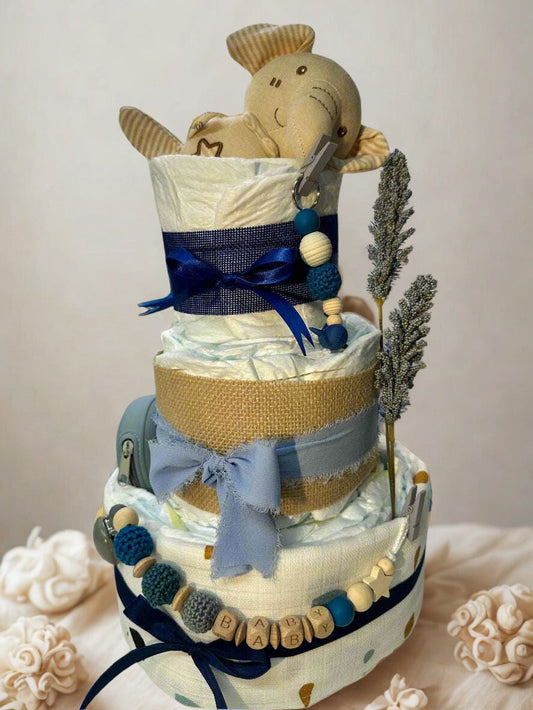 Windeltorte blau