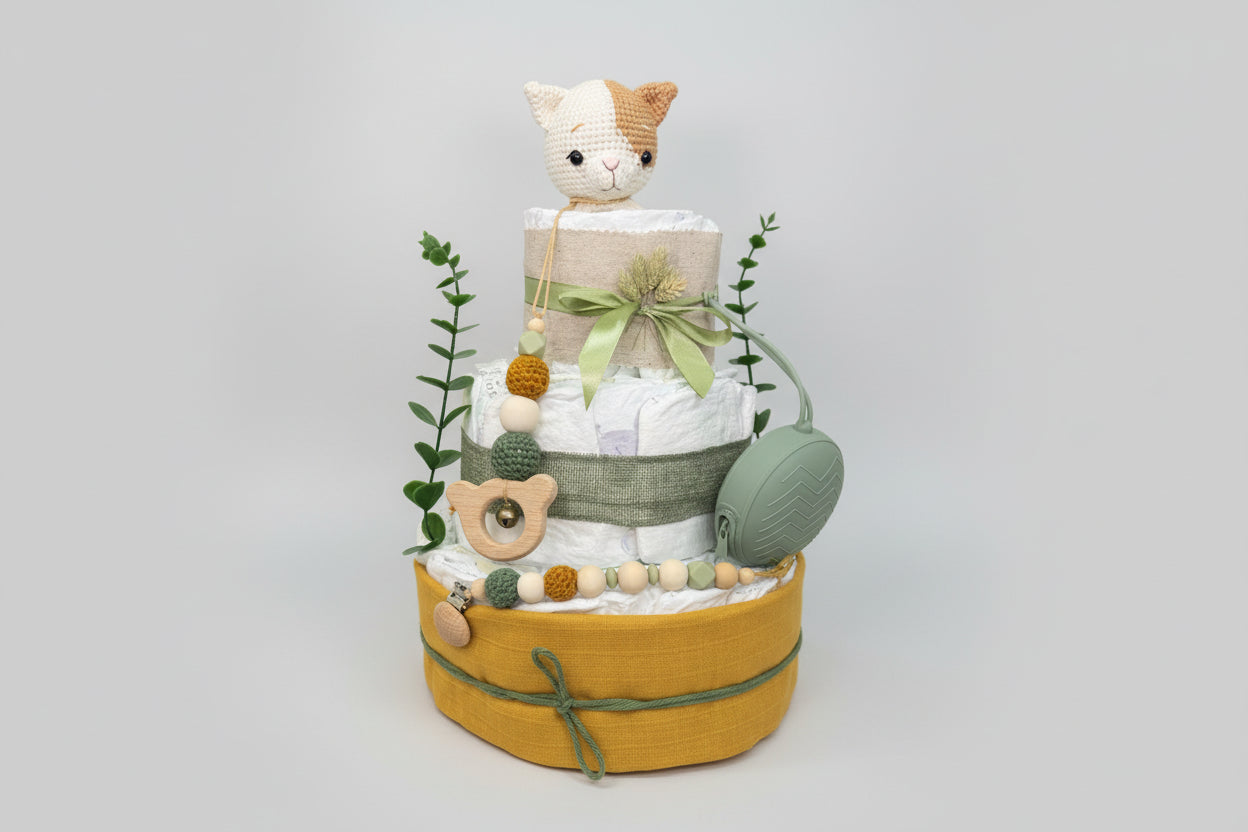Windeltorte Katze – Nachhaltig & Handgemacht