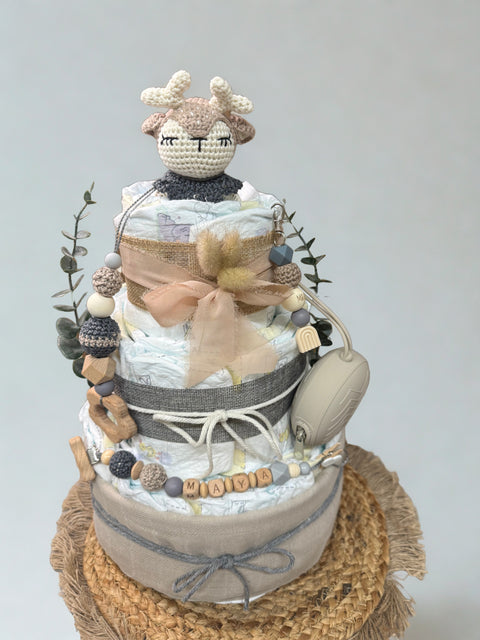 Windeltorte Waldprinzessin Reh Handgemacht