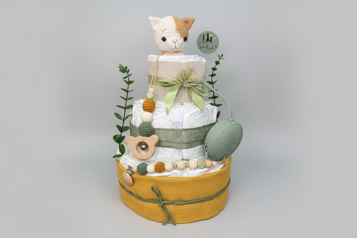 Windeltorte Katze – Nachhaltig & Handgemacht