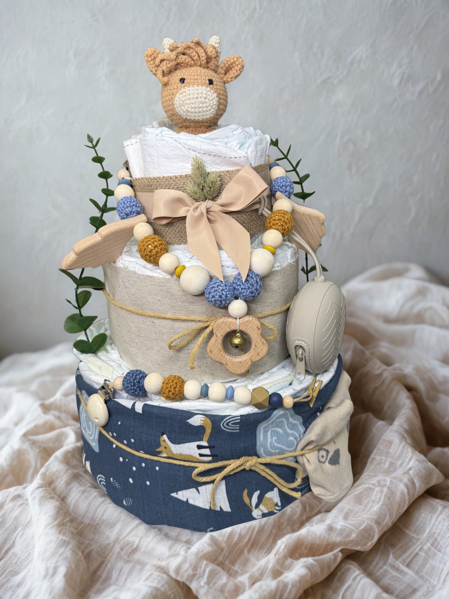 Windeltorte  Balu/Senfgelb Handgemacht