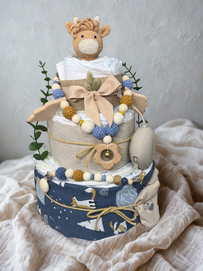 Windeltorte  Balu/Senfgelb Handgemacht