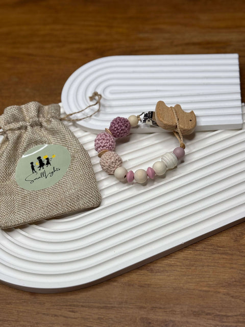 Schnullerkette personalisiert, handgemacht, CE geprüft - Small Lights Shop