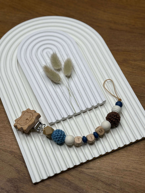 Schnullerkette personalisiert, handgemacht, CE geprüft - Small Lights Shop