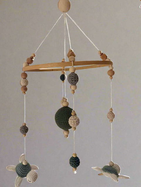 Handgemachtes Baby-Mobile – Holzperlen & Häkeldeko - Small Lights Shop