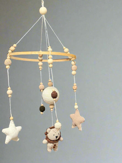 Handgemachtes Baby-Mobile – Holzperlen & Häkeldeko - Small Lights Shop