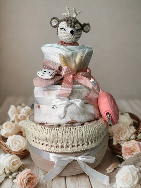 Windeltorte XXL Reh mit Babydecke