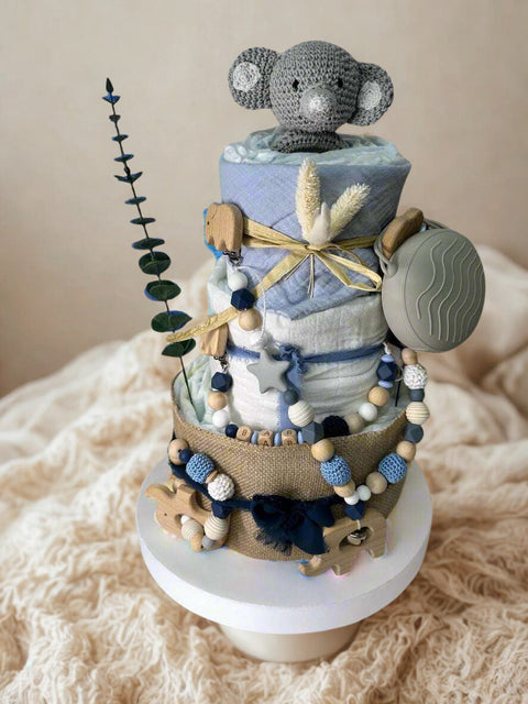 Windeltorte Blau, Junge, Elefant - Small Lights Shop