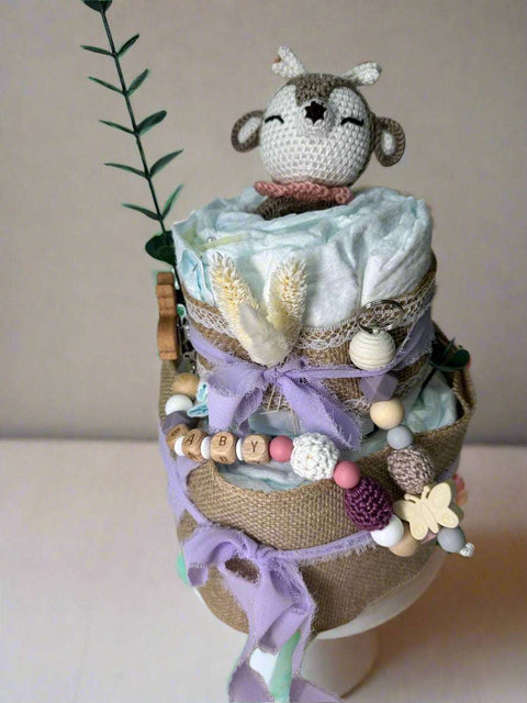 Windeltorte Mini – Personalisierte Babytorte in 5 Varianten für Mädchen, Jungen & Unisex - Small Lights Shop