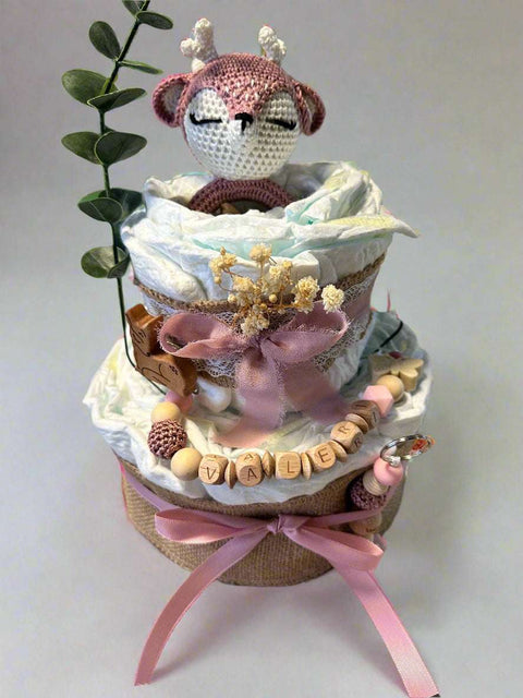 Windeltorte Mini – Personalisierte Babytorte in 5 Varianten für Mädchen, Jungen & Unisex - Small Lights Shop