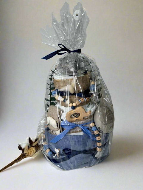 Windeltorte Blau, Junge, Elefant - Small Lights Shop