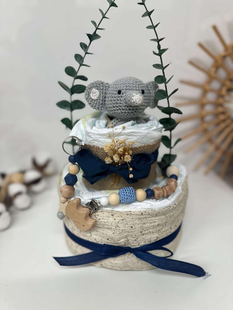 Windeltorte Mini – Personalisierte Babytorte in 5 Varianten für Mädchen, Jungen & Unisex - Small Lights Shop